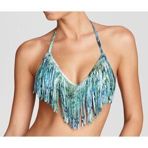 L*Space Audrey Halter Bikini Top in Viridian Skin Size D